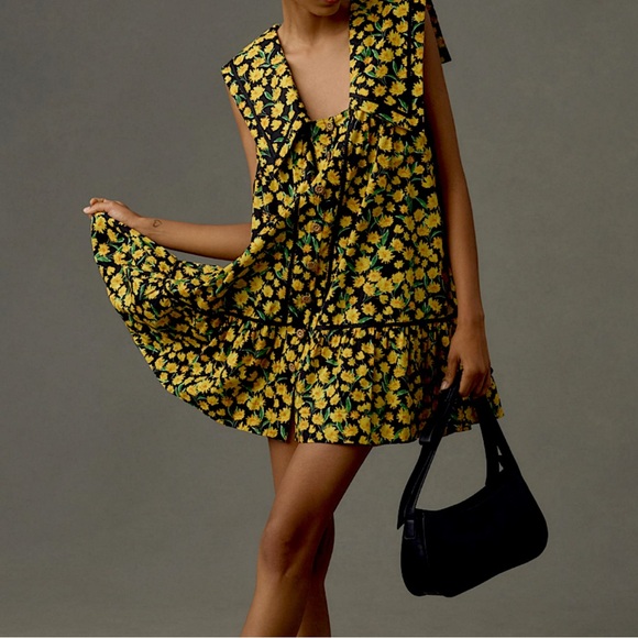 Anthropologie / Maeve Poplin Sunflower Babydoll Dress - Picture 11 of 15